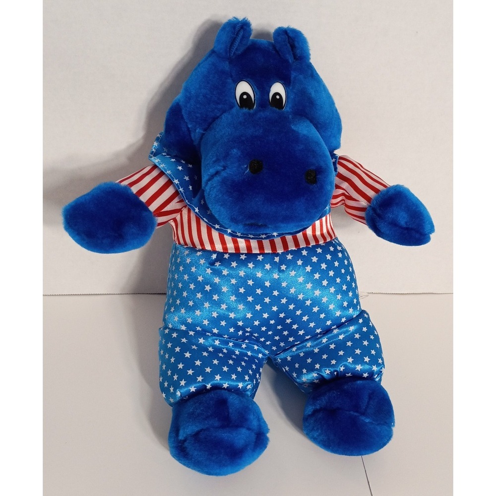 Sugar Loaf Team Toy USA Hippo Patriotic Plush Stuffed Animal Red White Blue